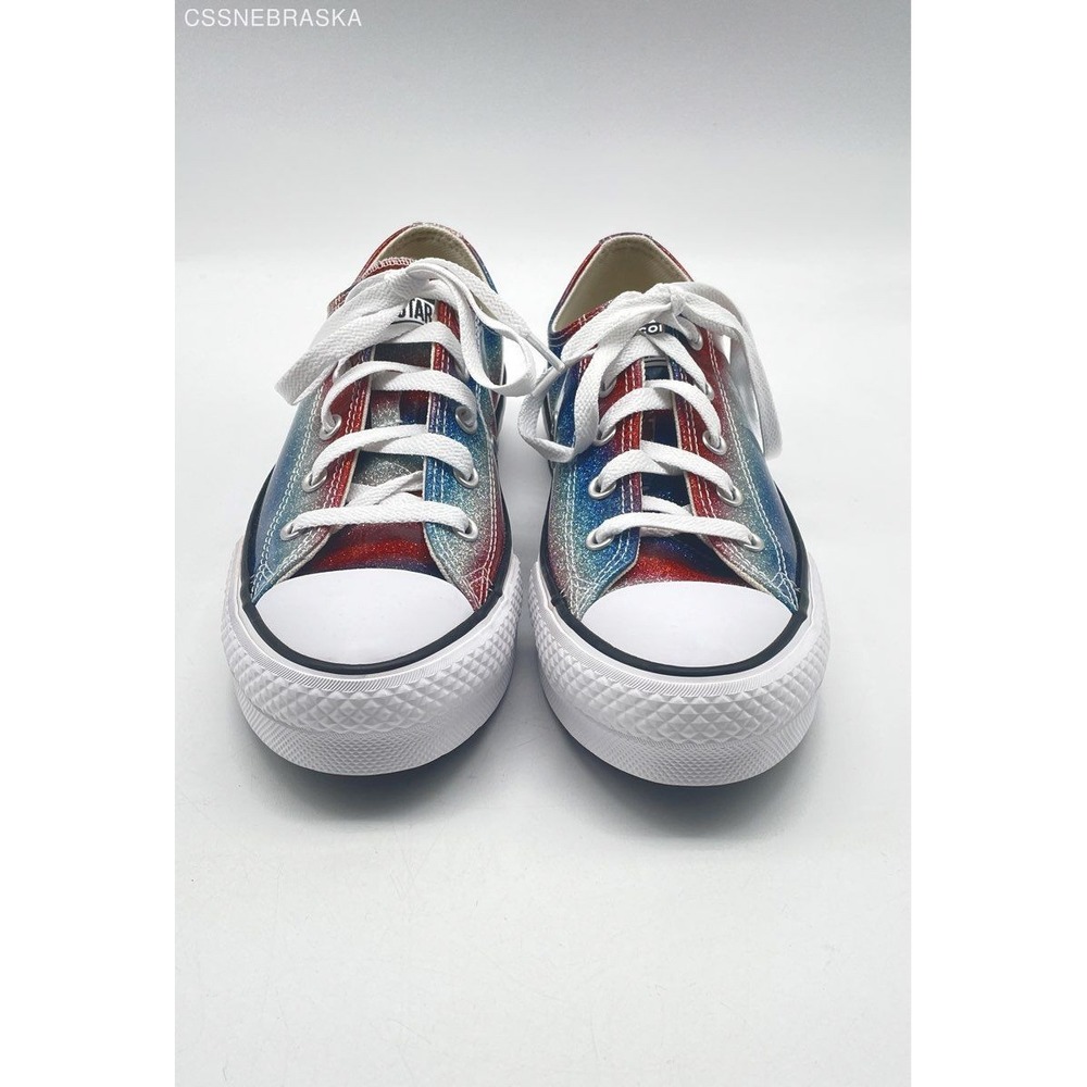Converse Chuck Taylor Girls Lift Platform Low‎ Glitter Sneakers A00444C Size 4.5